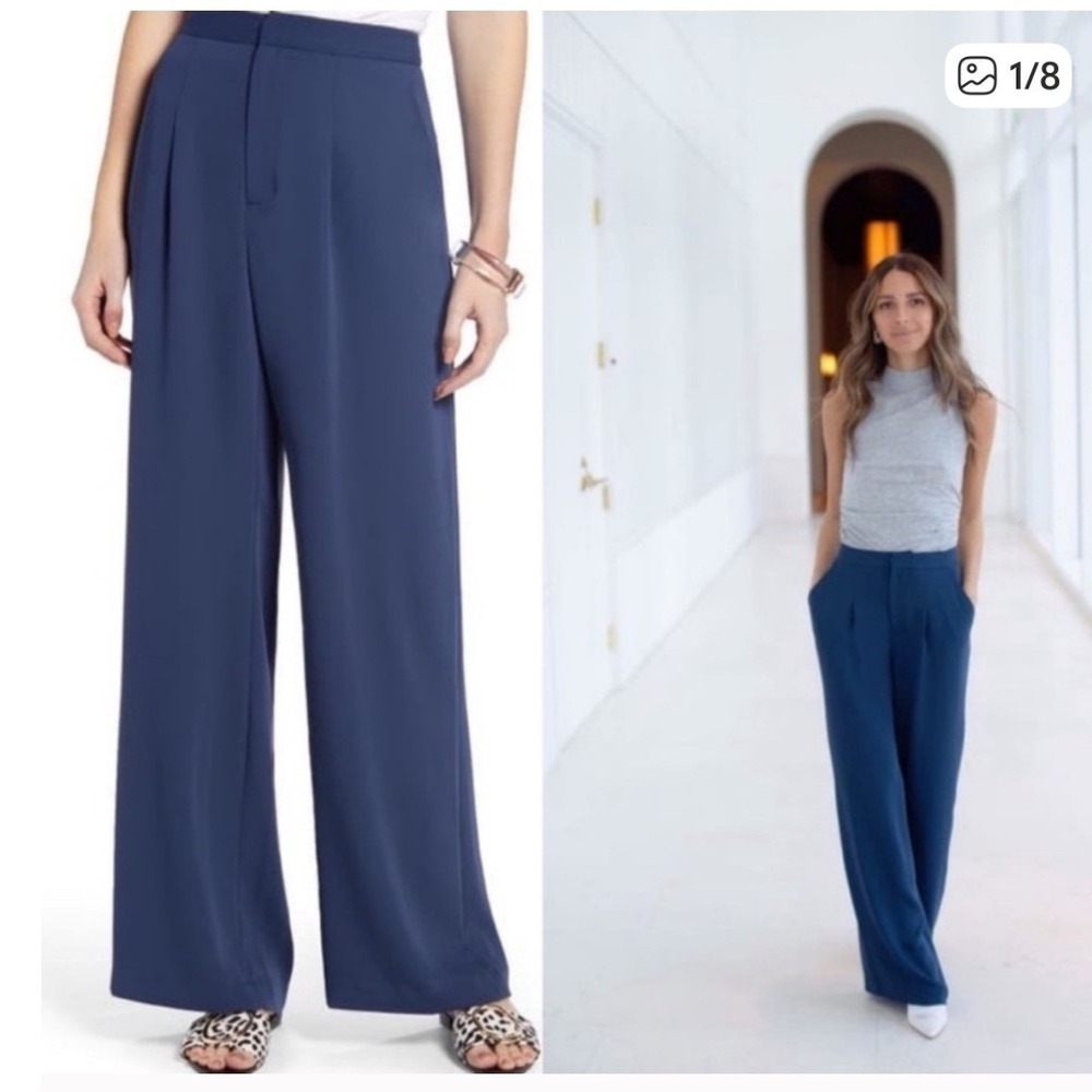 Something Navy Relaxed HighWaist Wide Leg Pant‎ Size 2 Trouser